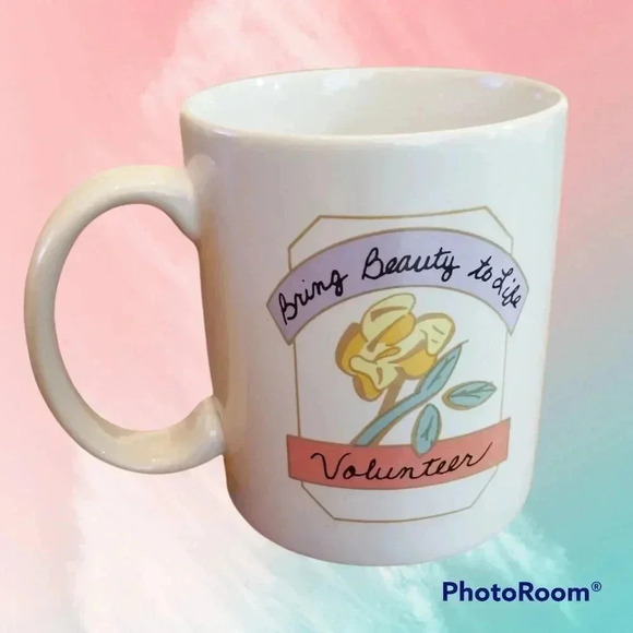 Vintage Rose Mug + White + Yellow - Picture 1 of 5